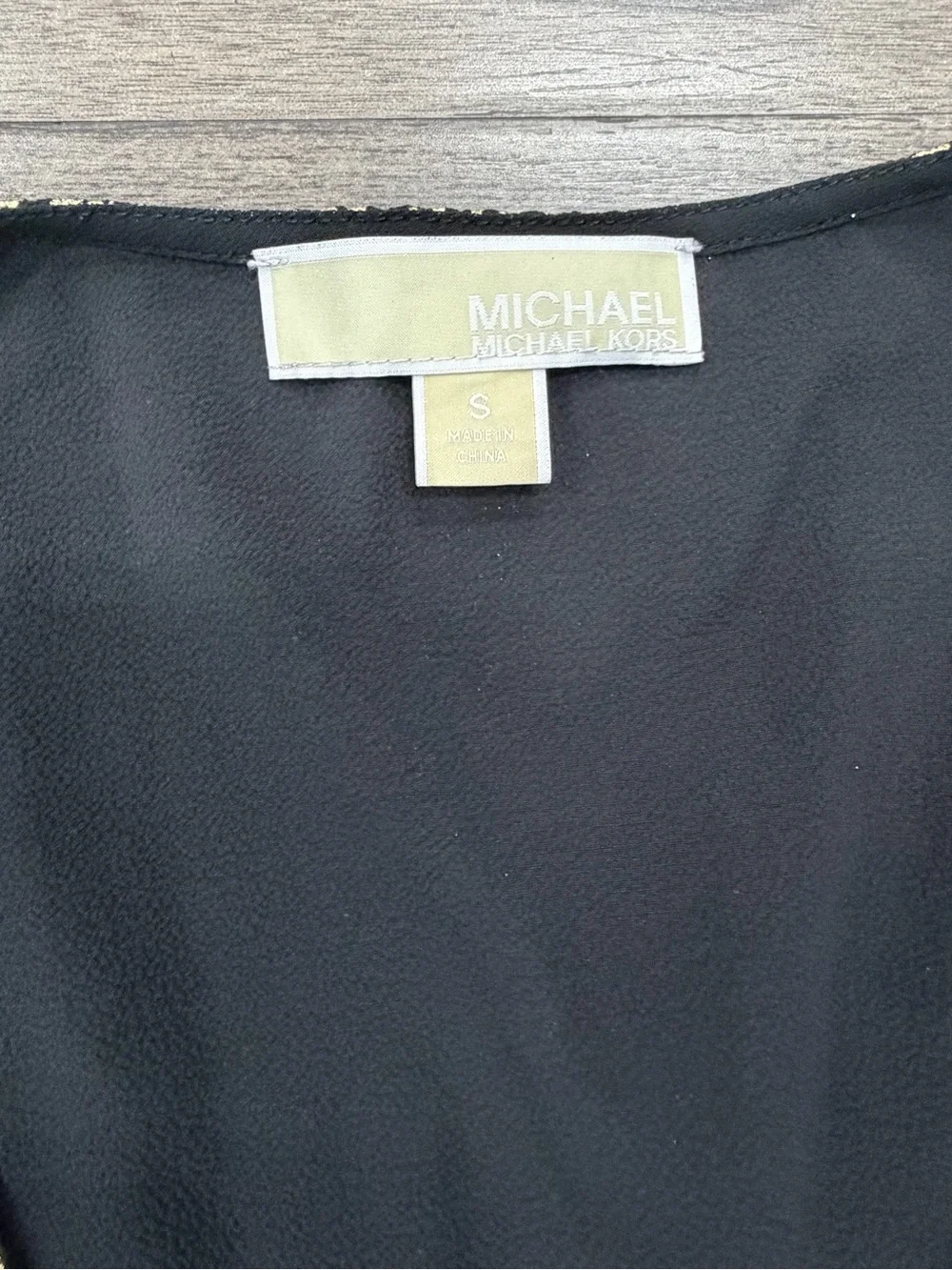 Michael Kors Gold & Black Snake-Print Long Sleeve Dress